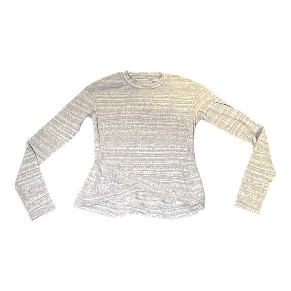 Lululemon Close to Crossing Long Sleeve Top Rulu Vivid Stripe Asphalt White Sz 6